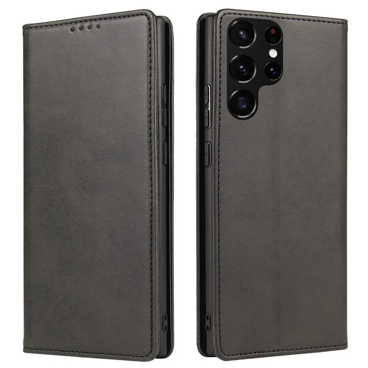 Per Samsung Galaxy S21 Ultra 5G Phone Flip Leather Wallet Case Business Style Stand Mobile Phone Cover - Nero