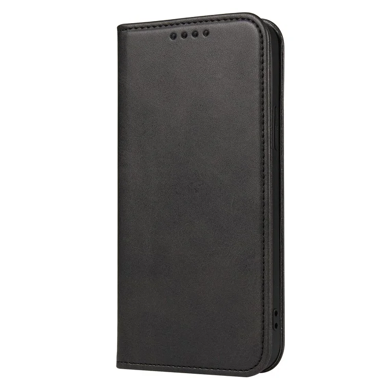Custodia in pelle di vitello per iPhone 12 Pro Max 6.7 pollici, custodia wallet con supporto magnetico - Nero