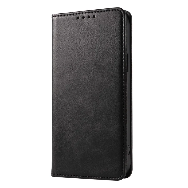 For iPhone 12 / 12 Pro 6.1 inch Anti-Scratch Phone Case Wallet Magnetic Leather Stand Calf Texture Phone Cover - Black