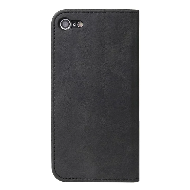 Per iPhone SE (2020) / SE (2022) / 7 / 8 4.7 pollici Custodia in pelle magnetica con supporto a portafoglio in texture vitello - Nero