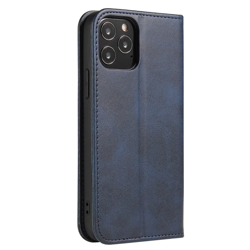 Per iPhone 11 Pro Max 6.5 pollici Guscio del telefono Wallet Phone Cover Auto-assorbito Custodia in pelle con supporto - Blu