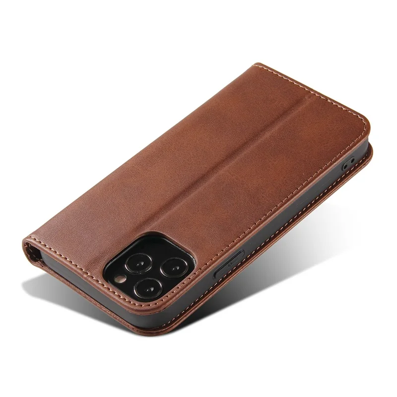 للهاتف iPhone 11 Pro Max بحجم 6.5 بوصة، غطاء جلد بني بملمس عجل مع محفظة وحامل ومغناطيس ذاتي الالتصاق