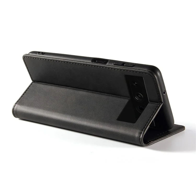 Per Google Pixel 7 Pro 5G Custodia Magnetica per Telefono in Pelle di Vitello - Nero