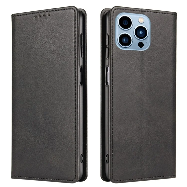 Flip Phone Case Wallet per iPhone 13 Pro Max 6.7 pollici, Custodia in pelle magnetica con supporto in finta pelle - Nero