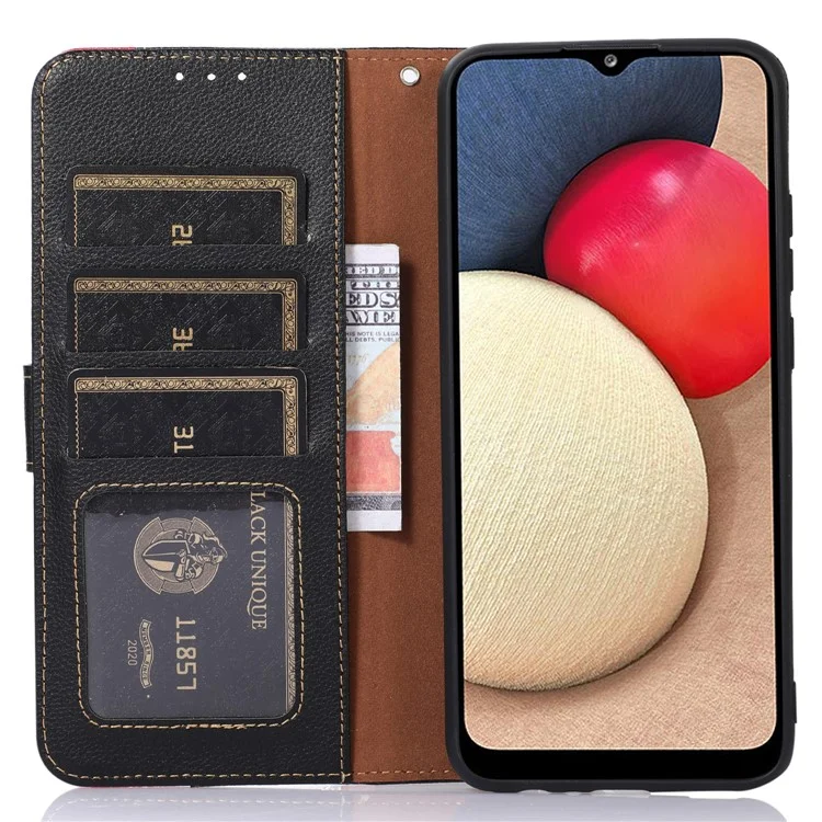 KHAZNEH For Motorola Moto G73 5G RFID Blocking Phone Case Litchi Texture Stand Wallet Phone Leather Cover - Black