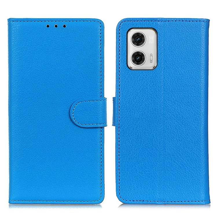 Für Motorola Moto G73 5G Wallet Phone Cover Litchi Texture PU Lederhülle Telefonständer - Blau