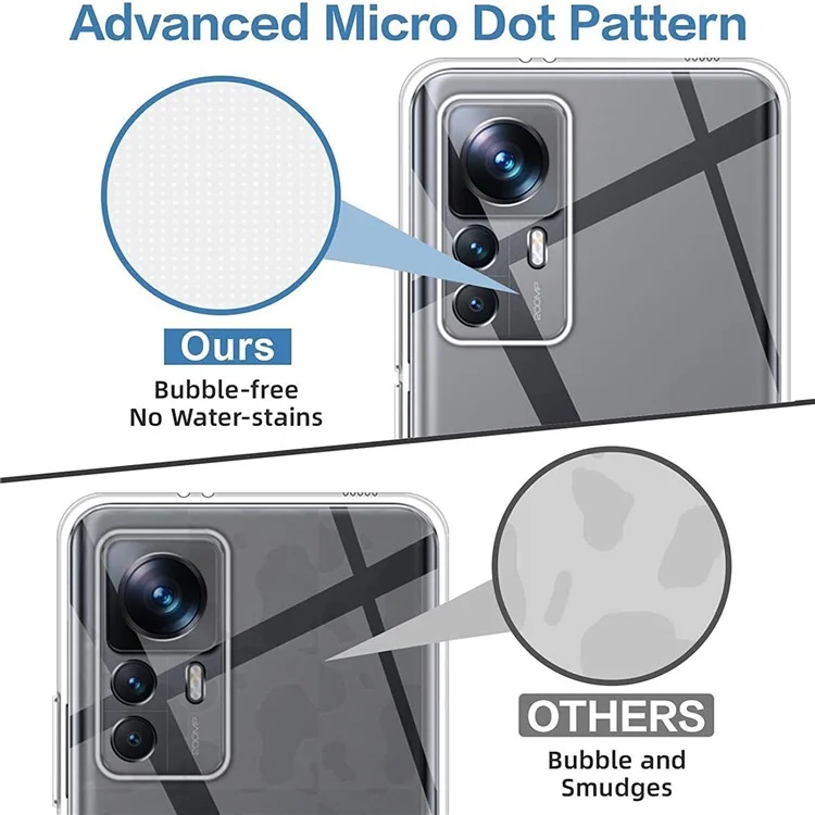 Transparent TPU Case for Xiaomi 12T Pro 5G , Anti-fingerprint Phone Protective Cover