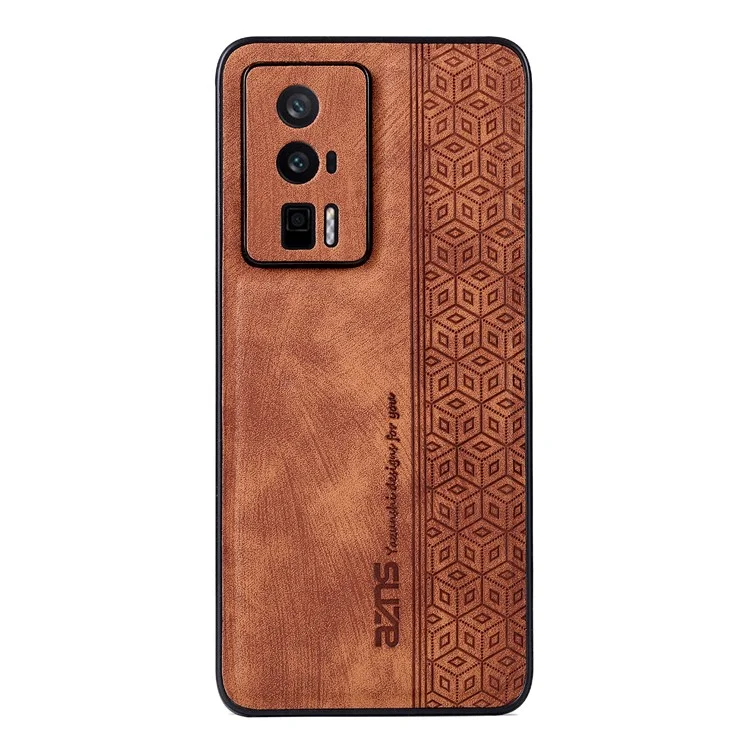 AZNS For Xiaomi Poco F5 Pro 5G / Redmi K60 Pro 5G / K60 5G Funda de Teléfono Resistente a los Golpes de Cuero PU+TPU - Marrón