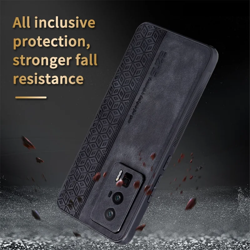 AZNS For Xiaomi Poco F5 Pro 5G / Redmi K60 Pro 5G / K60 5G Funda de Teléfono Resistente a los Golpes de Cuero PU+TPU - Marrón