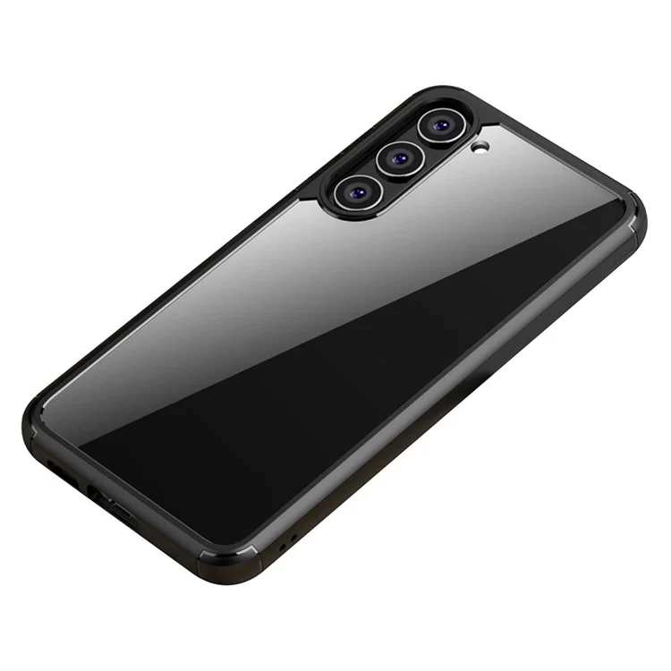 IPAKY For Samsung Galaxy S23+ Transparent Phone Case TPU + PC Drop-proof Protective Phone Cover - Black