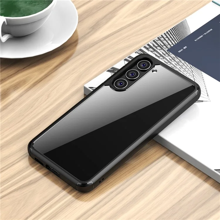 IPAKY For Samsung Galaxy S23+ Transparent Phone Case TPU + PC Drop-proof Protective Phone Cover - Black