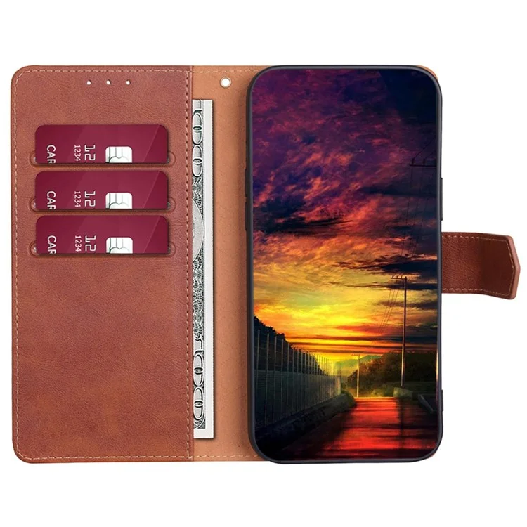 For Honor X9a 5G / X40 5G / Magic5 Lite 5G RFID Blocking Phone Leather Case Stand Wallet Phone Cover - Brown