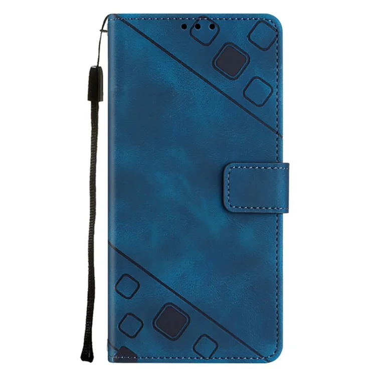 PT005 YB Imprimindo a Série de Couro PU 6 Para o Oppo A54 5G / A74 5G / A93 5G Stand Stand Skin Touch Touch Protection - Safira