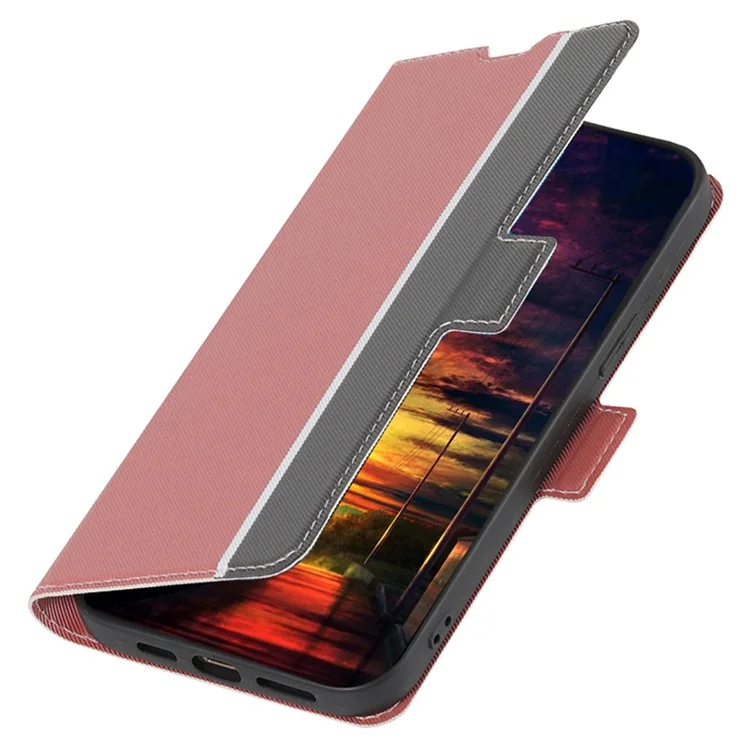 Pour Honor X40 5G / X9a 5G / Magic5 Lite 5G Twill Texture Leather Stand Phone Case Card Holder Full Protection Shell - Rose