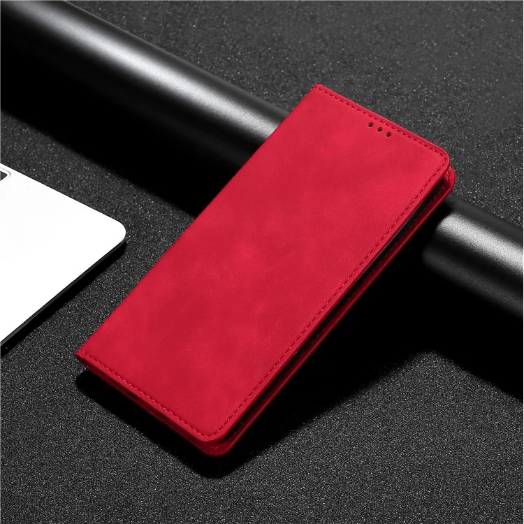 Per Honor X40 5G / X9a 5G / Magic5 Lite 5G Custodia per telefono touch skin, porta carta, in pelle, supporto antishock - Rosso