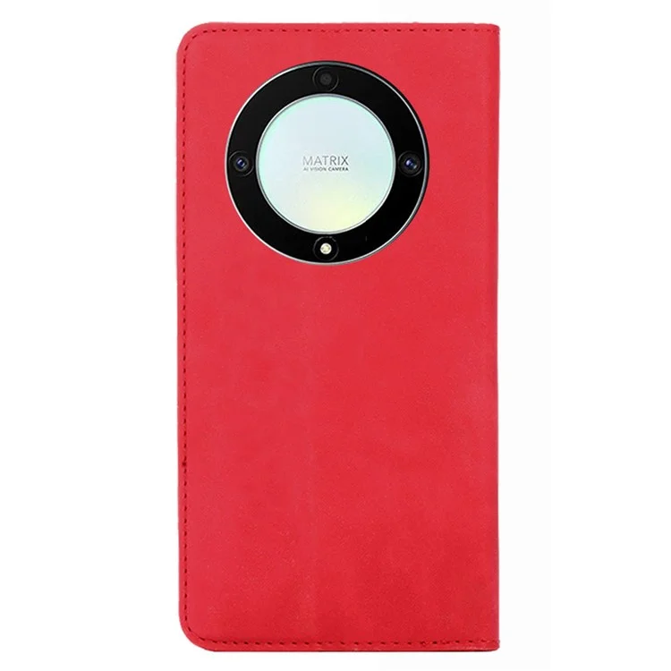 Per Honor X40 5G / X9a 5G / Magic5 Lite 5G Custodia per telefono touch skin, porta carta, in pelle, supporto antishock - Rosso