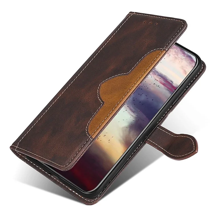 For Honor X40 5G Téléphone résistant aux chocs Couvercle du support Conception de chapeau de paille Étui portefeuille en cuir PU - Brun
