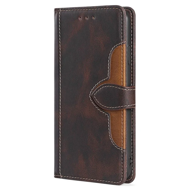 For Honor X40 5G Téléphone résistant aux chocs Couvercle du support Conception de chapeau de paille Étui portefeuille en cuir PU - Brun