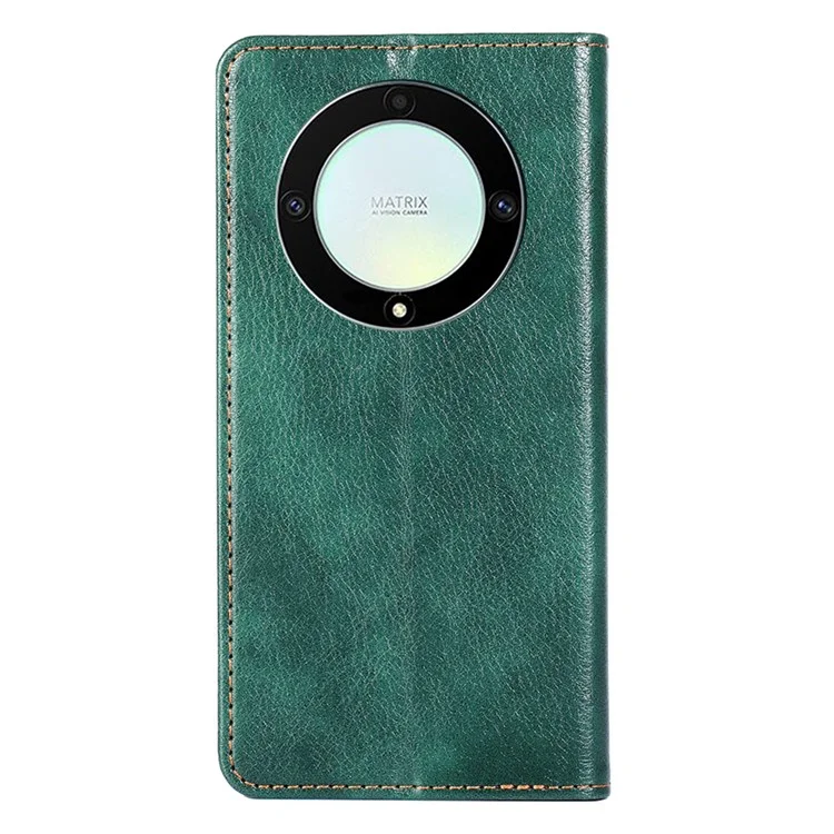 For Honor X40 5G / X9a 5G / Magic5 Lite 5G PU Leather Wallet Phone Case Magnetic Auto-closing Shockproof Stand Cover - Green