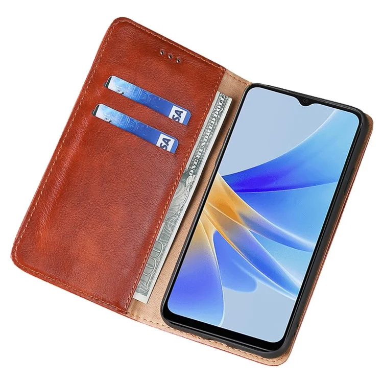 Mobile Phone Case for Motorola Moto E13 4G PU Leather Protective Cover Wallet Stand Case - Brown