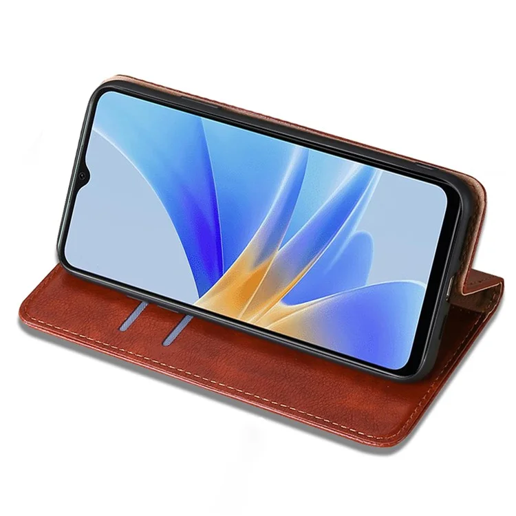 Mobile Phone Case for Motorola Moto E13 4G PU Leather Protective Cover Wallet Stand Case - Brown