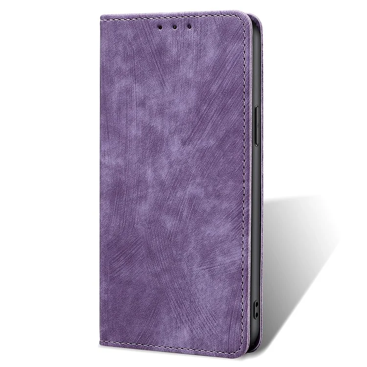 For Motorola Moto E13 4G RFID Blocking Phone Leather Case Wallet Stand Phone Cover - Purple