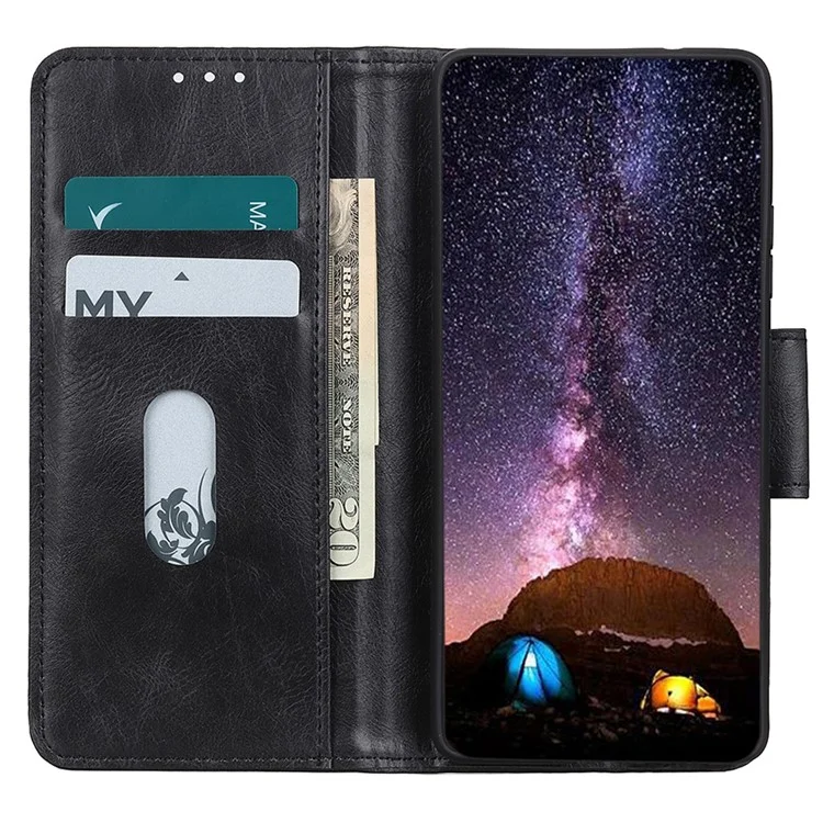 Para Honor X9a 5G / X40 5G / Magic5 Lite 5G Crazy Horse Texture Funda de teléfono Soporte Carcasa de Cuero PU - Negro