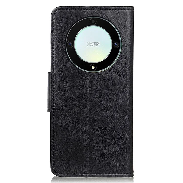 Para Honor X9a 5G / X40 5G / Magic5 Lite 5G Crazy Horse Texture Funda de teléfono Soporte Carcasa de Cuero PU - Negro