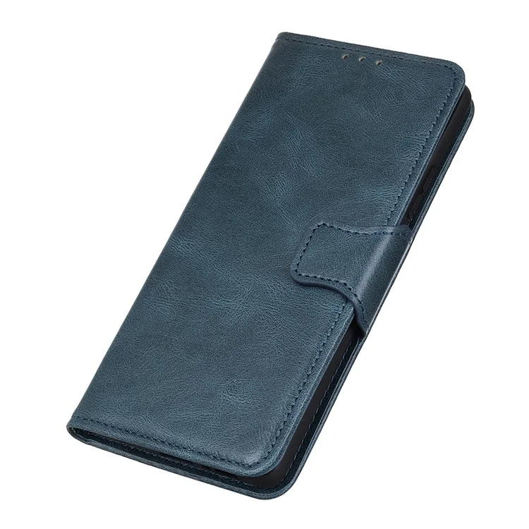 For Honor X9a 5G / X40 5G / Magic5 Lite 5G Crazy Horse Texture Phone Case Stand PU Leather Wallet Cover - Blau