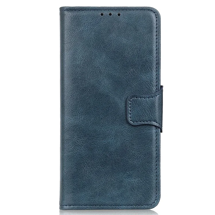 For Honor X9a 5G / X40 5G / Magic5 Lite 5G Crazy Horse Texture Phone Case Stand PU Leather Wallet Cover - Blau