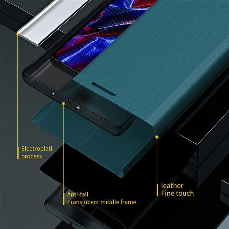 Pour Xiaomi Poco X5 5G / Redmi Note 12 5G (Global) / (Inde) / (Chine) Étui de téléphone en cuir PU avec revêtement électrolytique - Vert