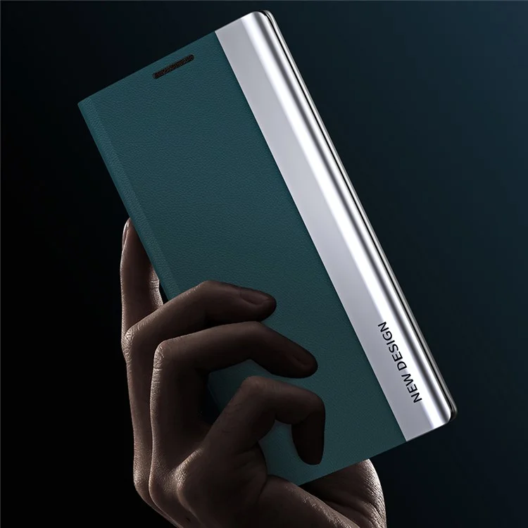 Pour Xiaomi Poco X5 5G / Redmi Note 12 5G (Global) / (Inde) / (Chine) Étui de téléphone en cuir PU avec revêtement électrolytique - Vert