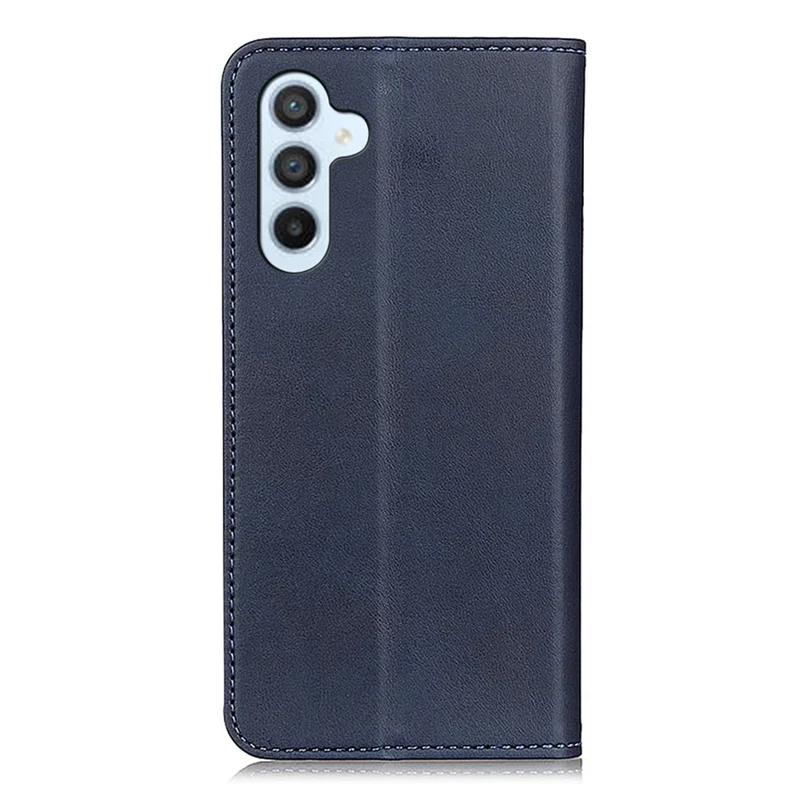 Split Leather Wallet Case for Samsung Galaxy A24 4G (162.1 x 77.6 x 8.3mm) , Flip Book Stand Shockproof Phone Cover - Blue