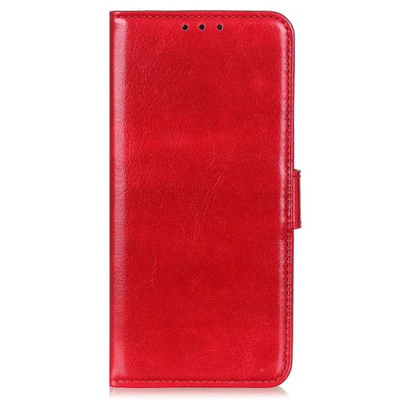Wallet Case For Honor X8a 4G , Flip PU Leather Crazy Horse Texture Stand Phone Cover - Red