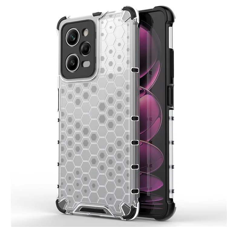 For Xiaomi Redmi Note 12 Pro 5G / Note 12 Explorer 5G Honeycomb Texture TPU+PC Phone Case Back Cover - Grey