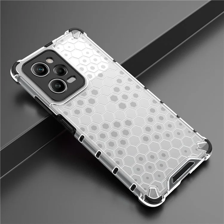 For Xiaomi Redmi Note 12 Pro 5G / Note 12 Explorer 5G Honeycomb Texture TPU+PC Phone Case Back Cover - Grey