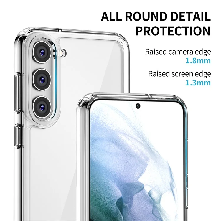 IPAKY Diamond Series для Samsung Galaxy S23+ Высокая прозрачность Ударопрочный чехол PC+TPU для защиты телефона - Прозрачный
