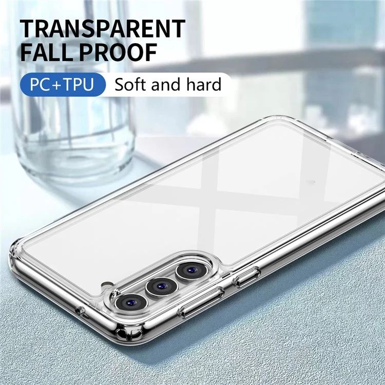 IPAKY Diamond Series для Samsung Galaxy S23+ Высокая прозрачность Ударопрочный чехол PC+TPU для защиты телефона - Прозрачный