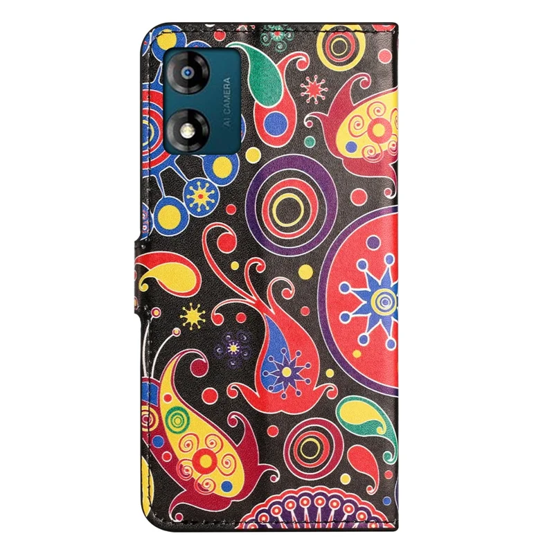 Leather Stand Phone Case For Motorola Moto E13 4G , Pattern Printing Magnetic Wallet Cover - Jelly Fish