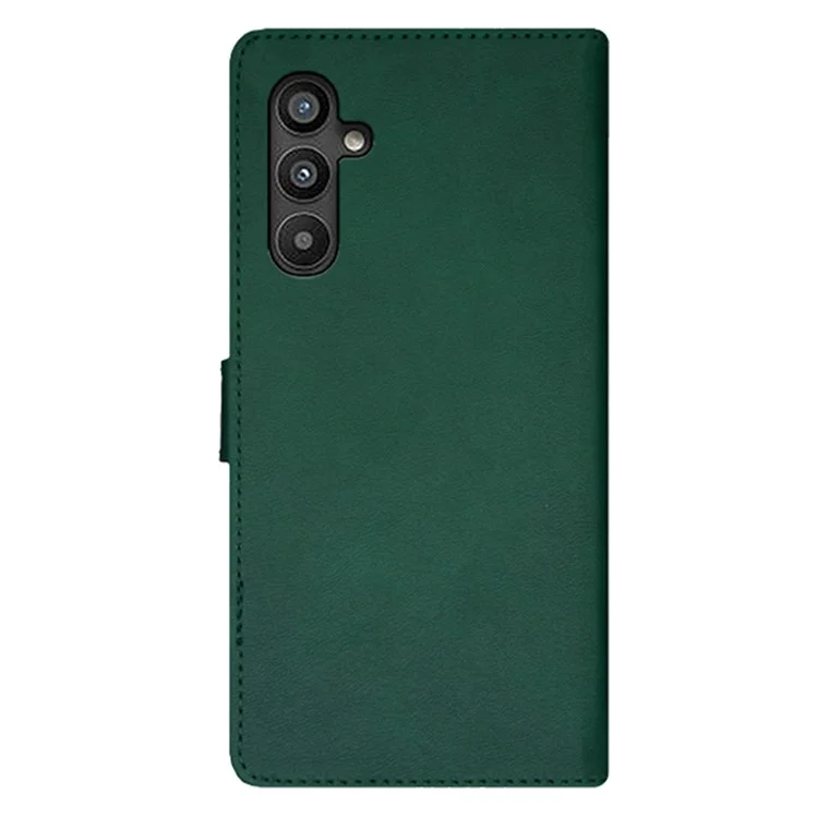 IDEWEI For Samsung Galaxy A34 5G Anti-scratch Leather Phone Case Color Splicing Stand Card Holder Phone Cover - Green