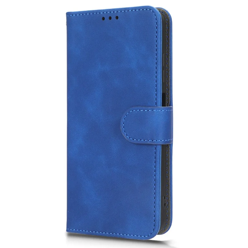 For ZTE Blade A32 PU Leather Phone Case Wallet Skin-touch Feeling Stand Cover Phone Protector - Blue