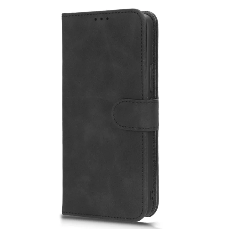 For Infinix Smart 6 Skin-Touch Feeling PU Leather Phone Case Stand Flip Wallet Cover - Black