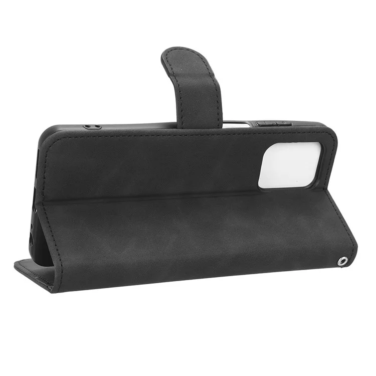 Para Motorola Moto G13 4G / G23 4G / G53 5G Funda de Teléfono de Cuero PU Sensación Táctil Piel-contacto Flip Cartera Cubierta - Negro