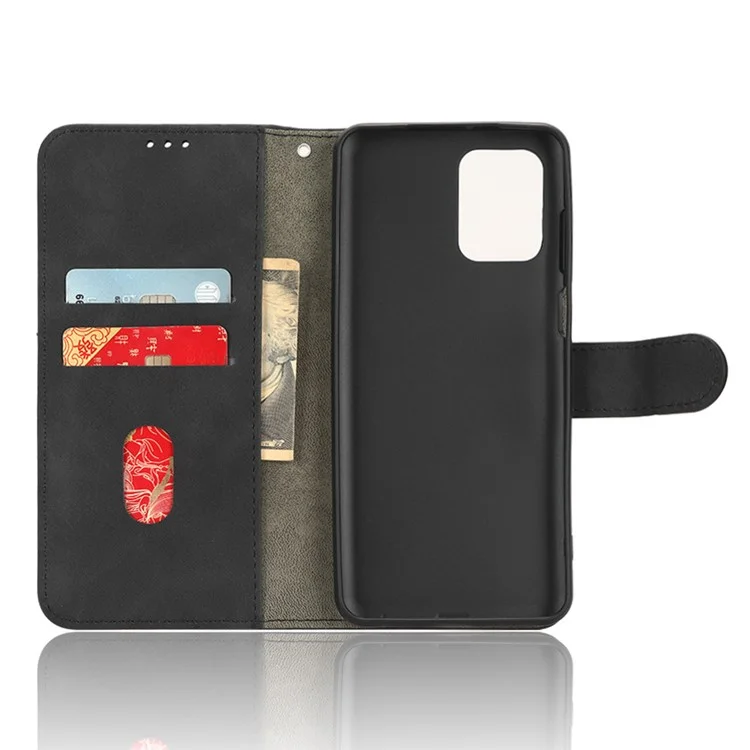 Para Motorola Moto G13 4G / G23 4G / G53 5G Funda de Teléfono de Cuero PU Sensación Táctil Piel-contacto Flip Cartera Cubierta - Negro