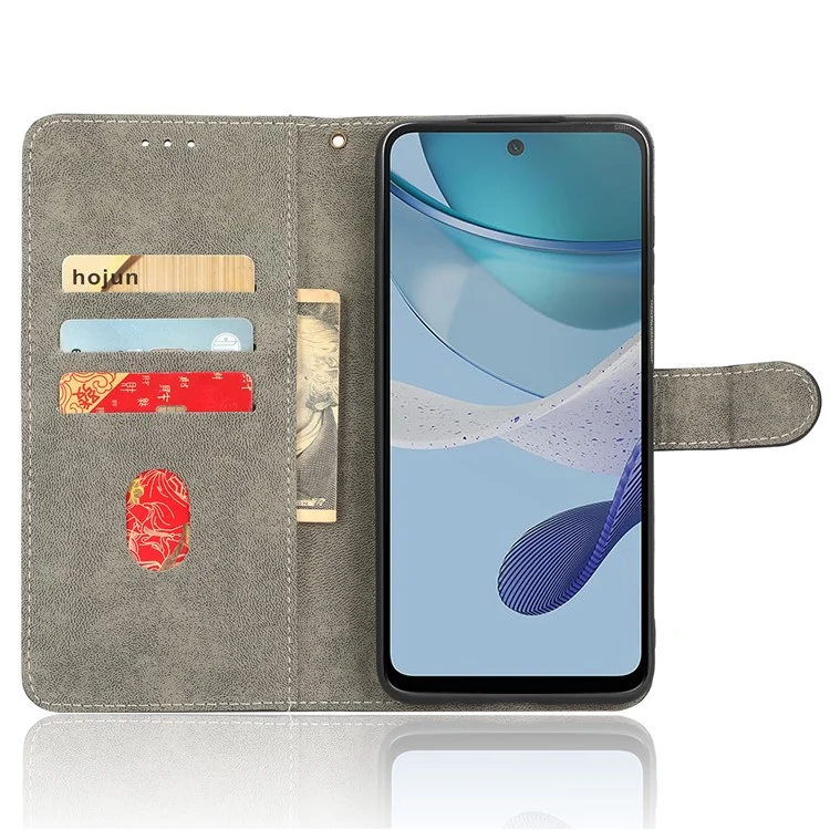 Para Motorola Moto G53 5G Funda de Teléfono de Cuero, Soporte de Teléfono, Bloqueo RFID Cartera - Negro