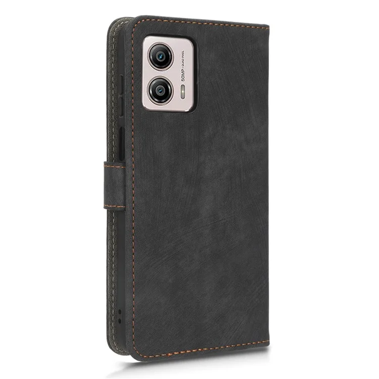 Para Motorola Moto G53 5G Funda de Teléfono de Cuero, Soporte de Teléfono, Bloqueo RFID Cartera - Negro