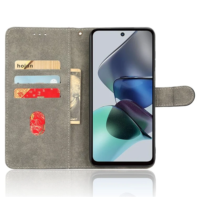 Para Motorola Moto G13 4G / G23 4G Anti-Scratch Leather Phone Case Stand RFID Blocking Wallet Cover - Verde