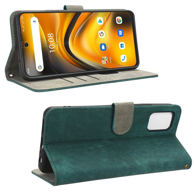 For Umidigi A13 Pro TPU+PU Leather Phone Case Phone Stand RFID Blocking Wallet Cover - Green
