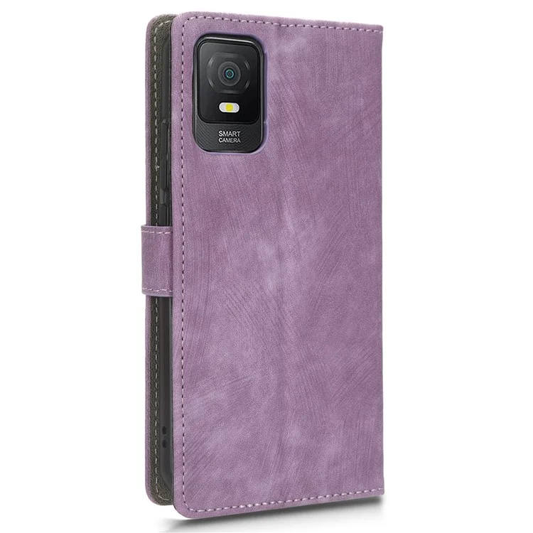 Für TCL 403 Wallet Phone Flip Cover Lederetui Handyhülle Telefonständer mit RFID-Blockierfunktion - Lila