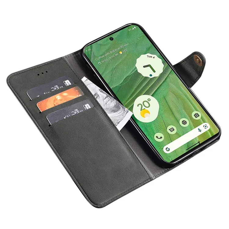 IDEWEI per Google Pixel 7a Custodia per telefono a prova di urto in pelle PU con supporto Wallet Cell Phone Cover - Nero